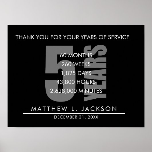 5 Years Retirement or Employee Appreciation Gift ポスター (正面)