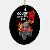 5 YO誕生日キッズファイアートラック5thボーイ幼児 セラミックオーナメント (右)