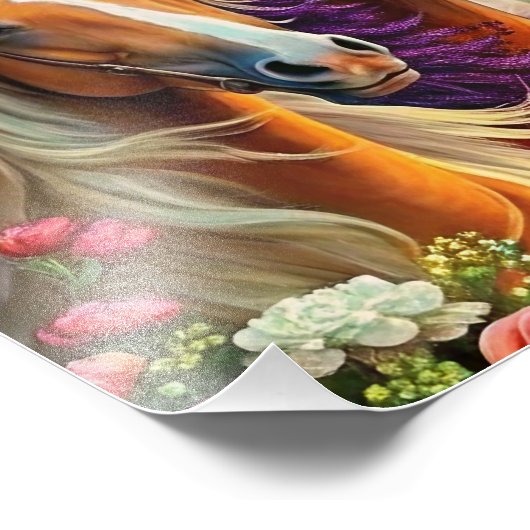 5Dダイヤモンド絵を描ズキットホースデザインDIYウォールアート フォトプリント (角)