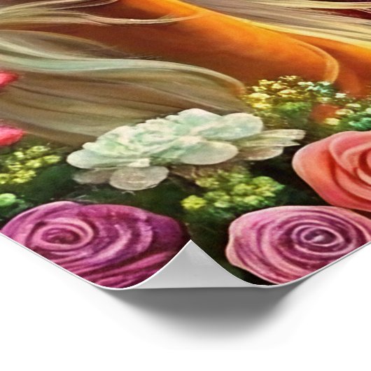 5Dダイヤモンド絵を描ズキットホースデザインDIYウォールアート ポスター (角)