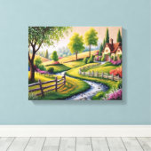 5D DIYダイヤモンド絵を描ズキット – カントリーサイドヴィラ キャンバスプリント (インサイチュ (ウッドフロア))