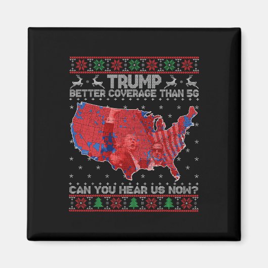 5gよりトランプのクリスマスカバーより良い彼 マグネット (正面)
