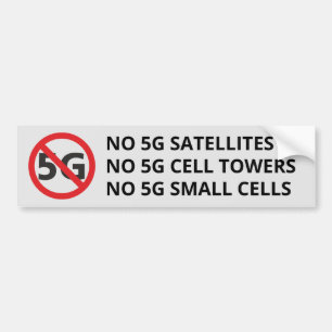 5G衛星、セル・タワーまたは小セルなし バンパーステッカー