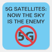 5G衛星、空は敵のスクエアステッカー スクエアシール (正面)