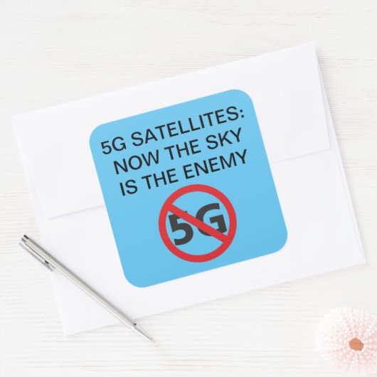 5G衛星、空は敵のスクエアステッカー スクエアシール (封筒)