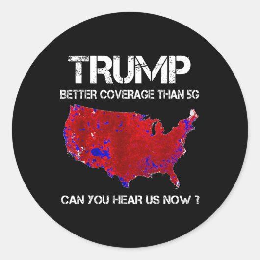 5g選挙地図よりもトランプの方が良い報道 ラウンドシール (正面)
