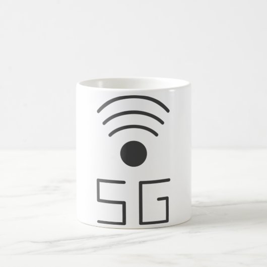 5G WiFiアイコンコーヒーマグ コーヒーマグカップ (中央)
