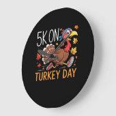 5Kトルコの日に感謝祭走のクラシックT-Sh ラージ壁時計 (傾斜)