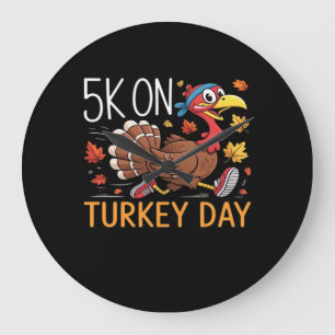 5Kトルコの日に感謝祭走のクラシックT-Sh ラージ壁時計