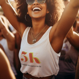 5kレースランニングお祝い黄はっきりした赤文字 タンクトップ