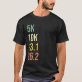 5kレース10kヴィンテージ80ランニング秒ハーフマラソン tシャツ (正面)