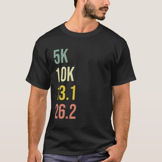 5kレース10kヴィンテージ80ランニング秒ハーフマラソン tシャツ (正面)