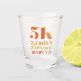 5kレース 赤 ランニング距離 太字 ショットグラス