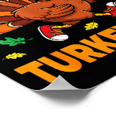 5k On Turkey Day Funny Running Thanksgiving Turkey ポスター (角)