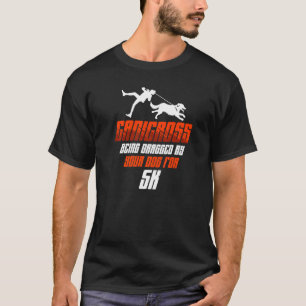 5kmの犬のランニング・ジョギングで引きずられるカニクロス tシャツ