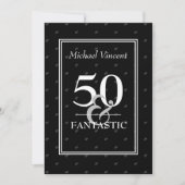 5Oと幻想的な白黒のための彼の誕生日 招待状 (正面)