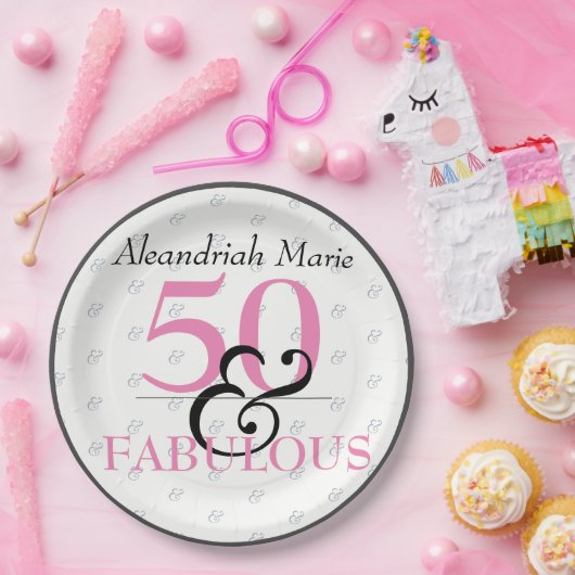 5Oと素晴らしいエレガント誕生日 ペーパープレート (パーティー)