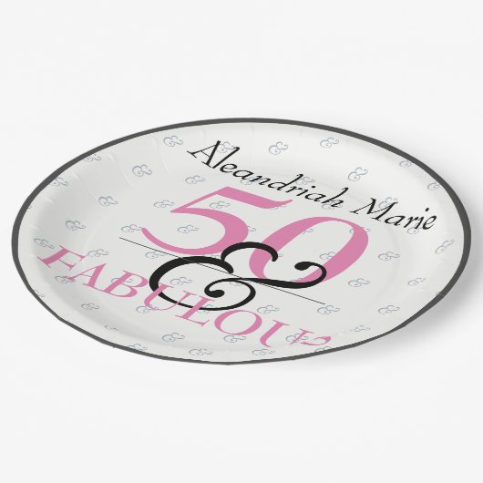 5Oと素晴らしいエレガント誕生日 ペーパープレート (アングル)