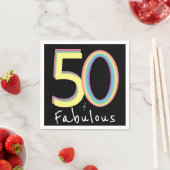 5Oと素晴らしいブラックイエローレインボーシック誕生日 スタンダードカクテルナプキン (インサイチュ)