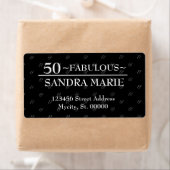 5Oと素晴らしい白黒のモダン誕生日 ラベル (インサイチュ)