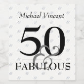 5Oと素晴らしい白黒のモダン誕生日 ワインラベル (シングルラベル)