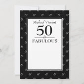 5Oと素晴らしい白黒のモダン誕生日 招待状 (裏面)