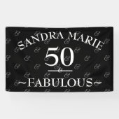 5Oと素晴らしい白黒のモダン誕生日 横断幕 (横)