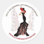 5Oと素晴らエレガントしいシックな女性の誕生日 ラウンドシール (正面)