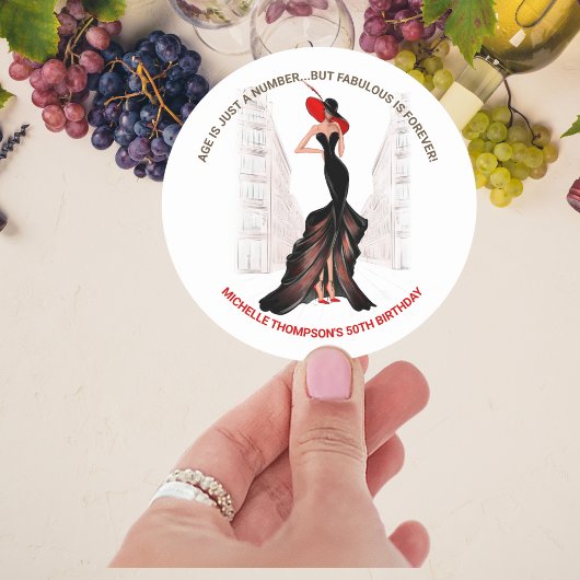5Oと素晴らエレガントしいシックな女性の誕生日 ラウンドシール