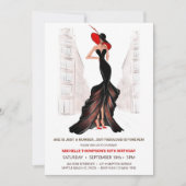 5Oと素晴らエレガントしいシックな女性の誕生日 招待状 (正面)