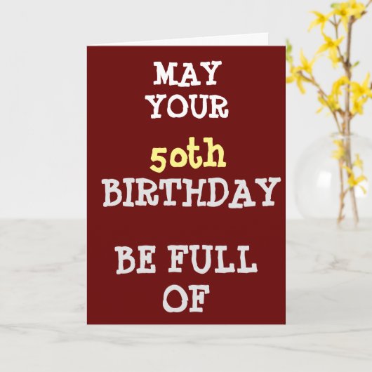 **5Oth**アドバイスの誕生日 カード (黄色い花)