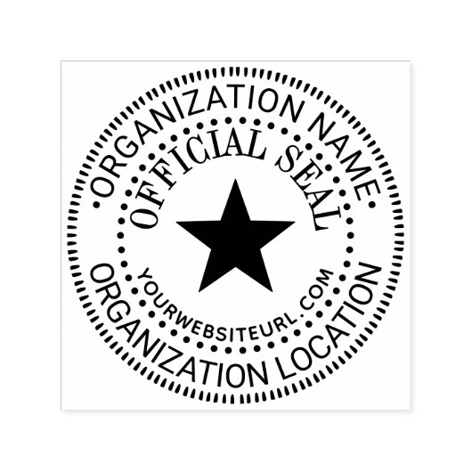 5Ptスター一般カスタム的公式シール名場所URL セルフインキングスタンプ (デザイン)