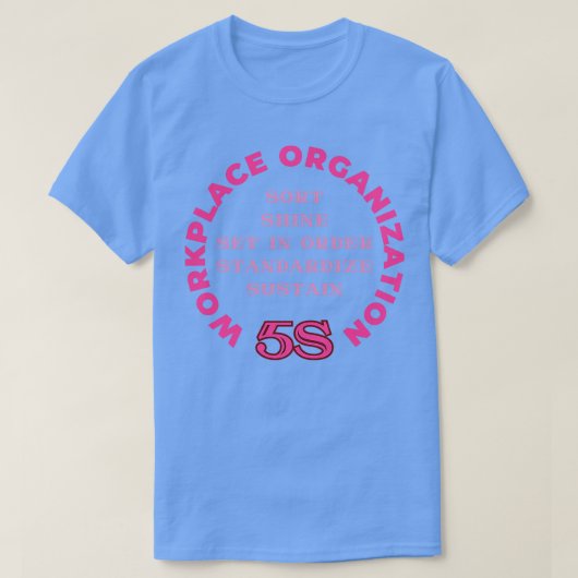 5S職場団体や組織リーンシックスシグマMethodolo Tシャツ (デザイン正面)