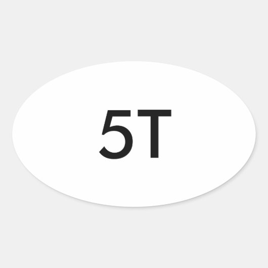 5T ベビー小売衣料サイズ 楕円形シール (正面)