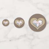 5thウッドの結婚記念日ハートと写真 コンフェッティ (正面)