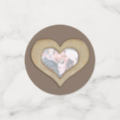 5thウッドの結婚記念日ハートと写真 コンフェッティ (スモール正面)