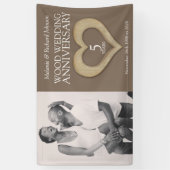 5thウッドの結婚記念日ハート写真 横断幕 (縦)