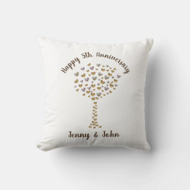 5thウッド結婚ズ記念日の夫&妻 クッション