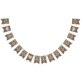 5thウッド結婚記念写真パーソナライズされた写真 バンティングフラッグ