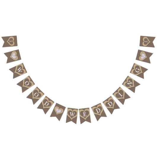 5thウッド結婚記念写真パーソナライズされた写真 バンティングフラッグ (全)