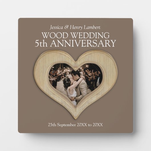 5thウッド結婚記念写真 フォトプラーク (正面)