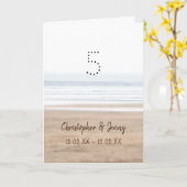 5thウッド結婚記念日サーフィンビーチ カード (黄色い花)