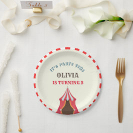 5thバースデーパーティーサーカステーマフォトコラージュ ペーパープレート