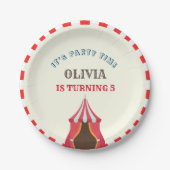 5thバースデーパーティーサーカステーマフォトコラージュ ペーパープレート (正面)