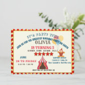 5thバースデーパーティーサーカステーマフォトコラージュ 招待状 (スタンド正面)