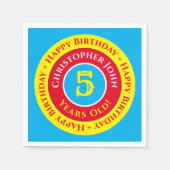 5thバースデーパーティー紙ナプキンス スタンダードカクテルナプキン (正面)