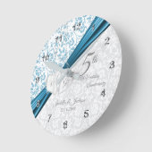 5thブルー結婚ズ記念日の記念 ラウンド壁時計 (傾斜)