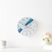 5thブルー結婚ズ記念日の記念 ラウンド壁時計 (ホーム)
