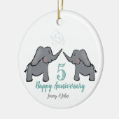 5thブロンズ象結婚象の記念日 セラミックオーナメント (左)