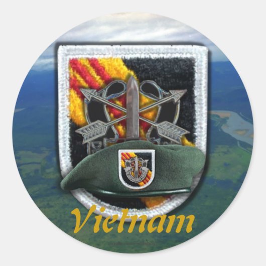5th特殊部隊グリーンベレツフラッシュnamステッカー ラウンドシール (正面)